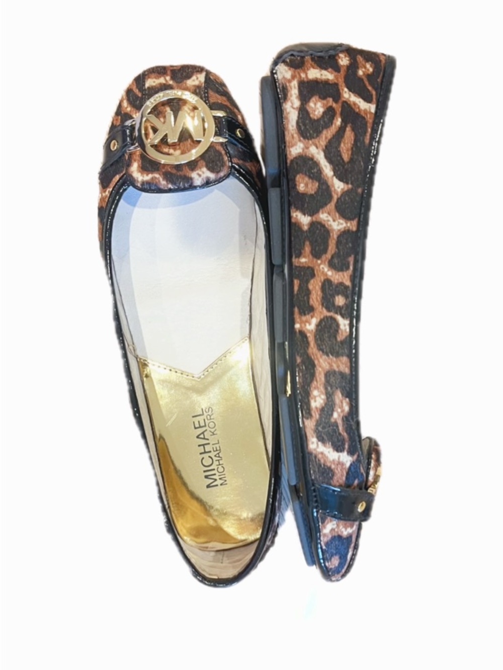 WORN TWICE Michael Kors Fulton Calf Hair Moccasin Logo Flat